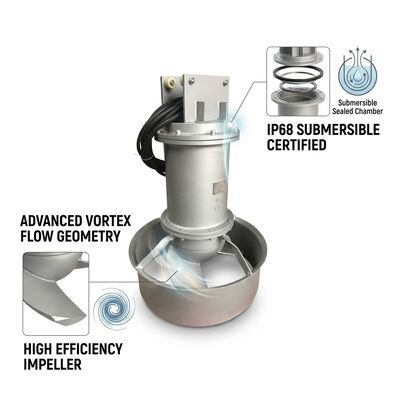 お買い得 SS304ステンレス鋼水中ミキサーポンプ 3kW 740rpm 廃水アジテーター online